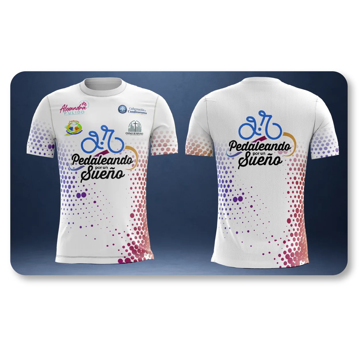 Camisa oficial de participación, vista frontal y posterior
